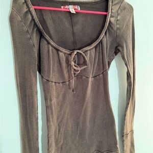 Urban Outfitters Charcoal Long Sleeve Top